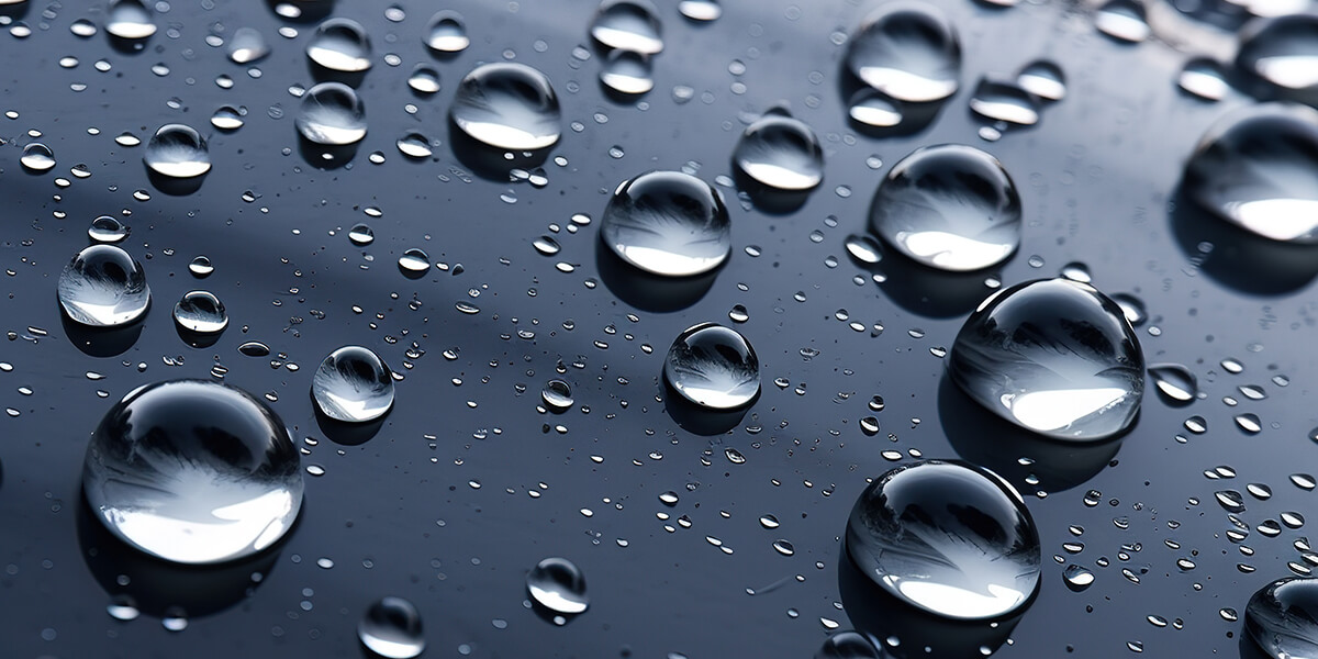 水シミを抑制する優れた超撥水性能
