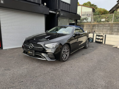 Eクラス カブリオレのレザーシートコーティングと幌専用撥水コーティングの施工車事例／神奈川県横浜市戸塚区I様より