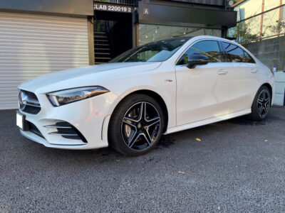 MercedesBenz AMG A35セダンのホイール脱着両面コーティング施工車事例／横浜市都筑区S様