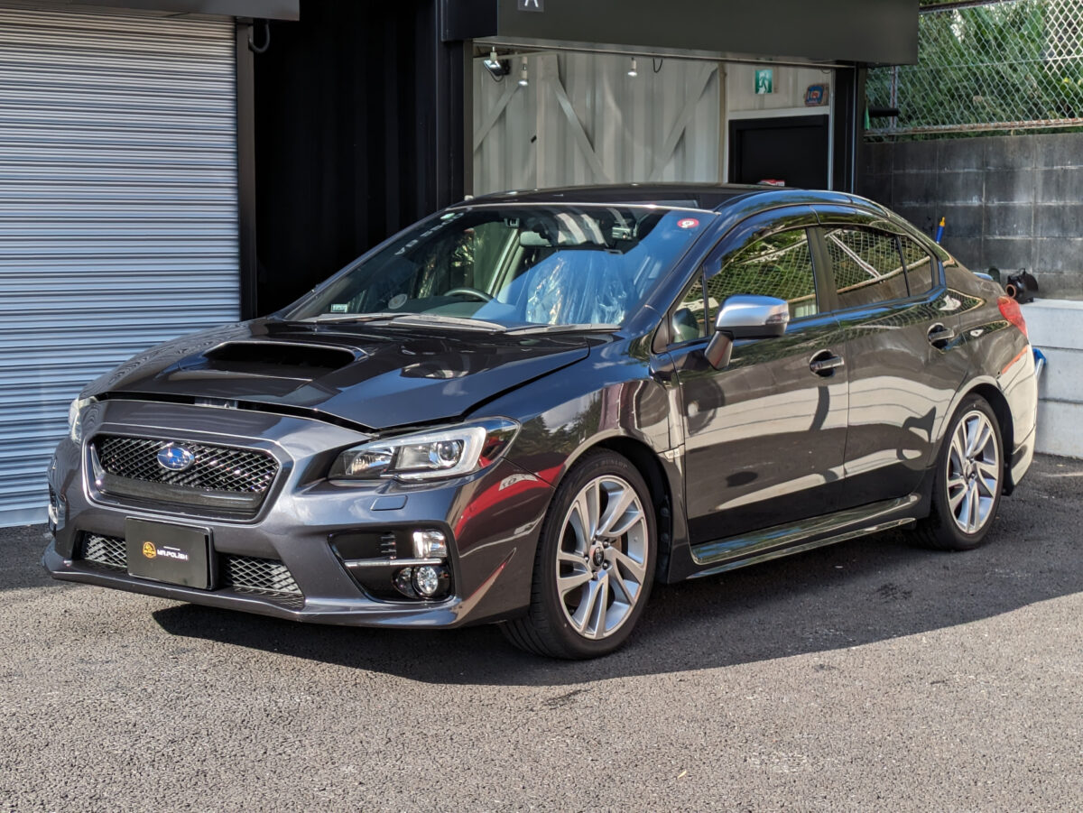 ウォータースポットを徹底除去!経年車スバル WRXの親水系ガラスコーティング施工車事例/神奈川県横浜市都筑区K様