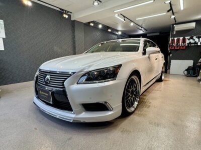 経年車レクサス LS460のガラスコーティング施工車事例 ／ 神奈川県横浜市中区N様より