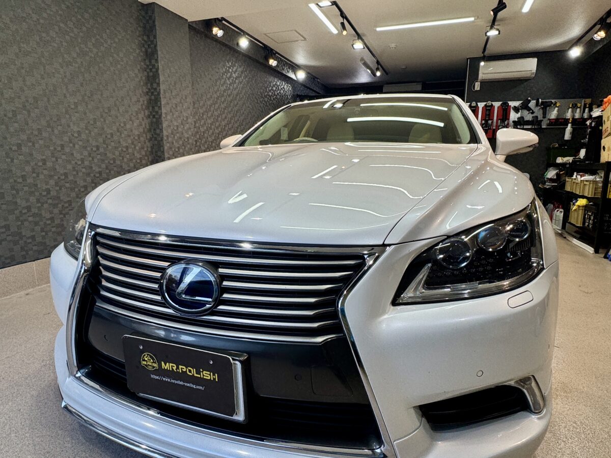 レクサス LS460のガラスコーティングの施工が完了