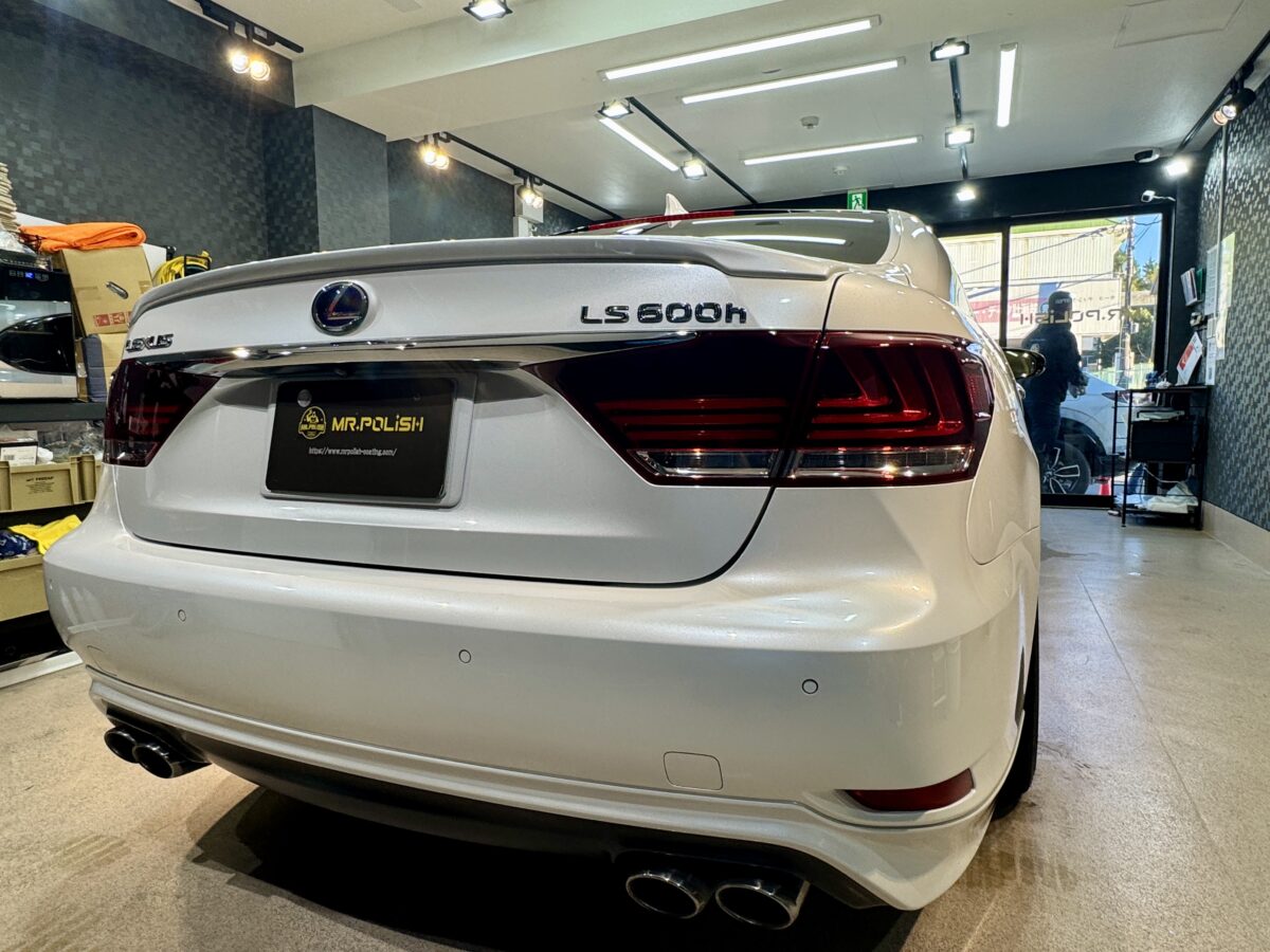 レクサス LS460のガラスコーティングの施工が完了