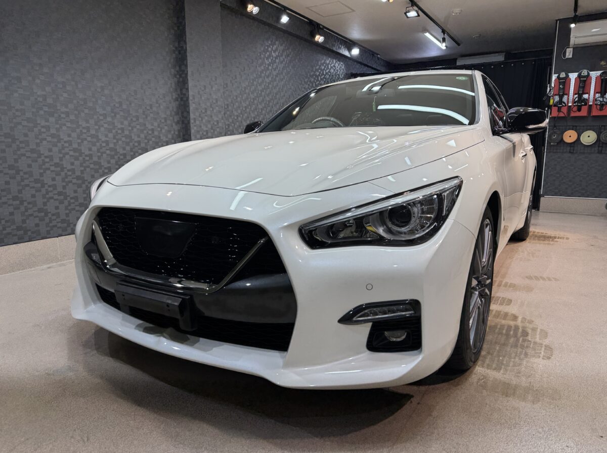 V37 スカイラインのセラミックコーティング施工が完了