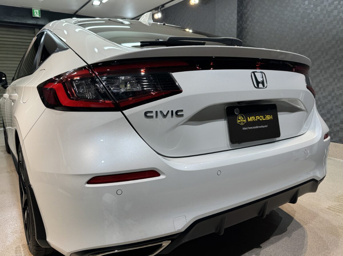 ホンダ シビックのガラスコーティング施工が完了