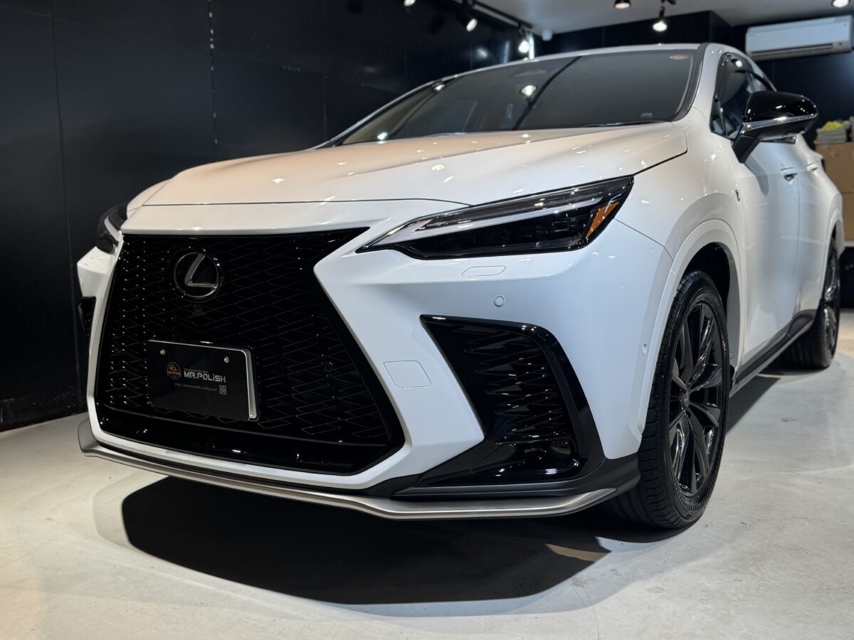 新店舗第一号 | 新型車レクサス NX350h F SPORTへ二層セラミックコーティングとレザーシート専用コーティングの施工車事例 / 神奈川県横浜市戸塚区H様より