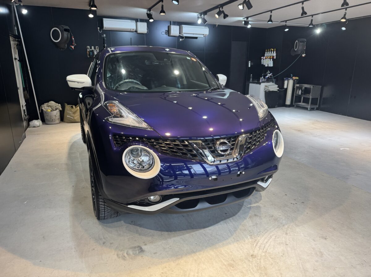 日産 ジュークへのガラスコーティング施工が完了