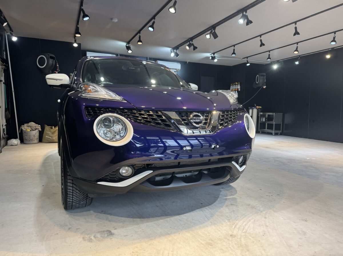 日産 ジュークへのガラスコーティング施工が完了