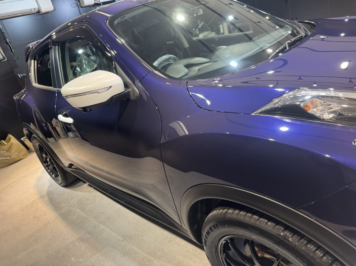 日産 ジュークへのガラスコーティング施工が完了
