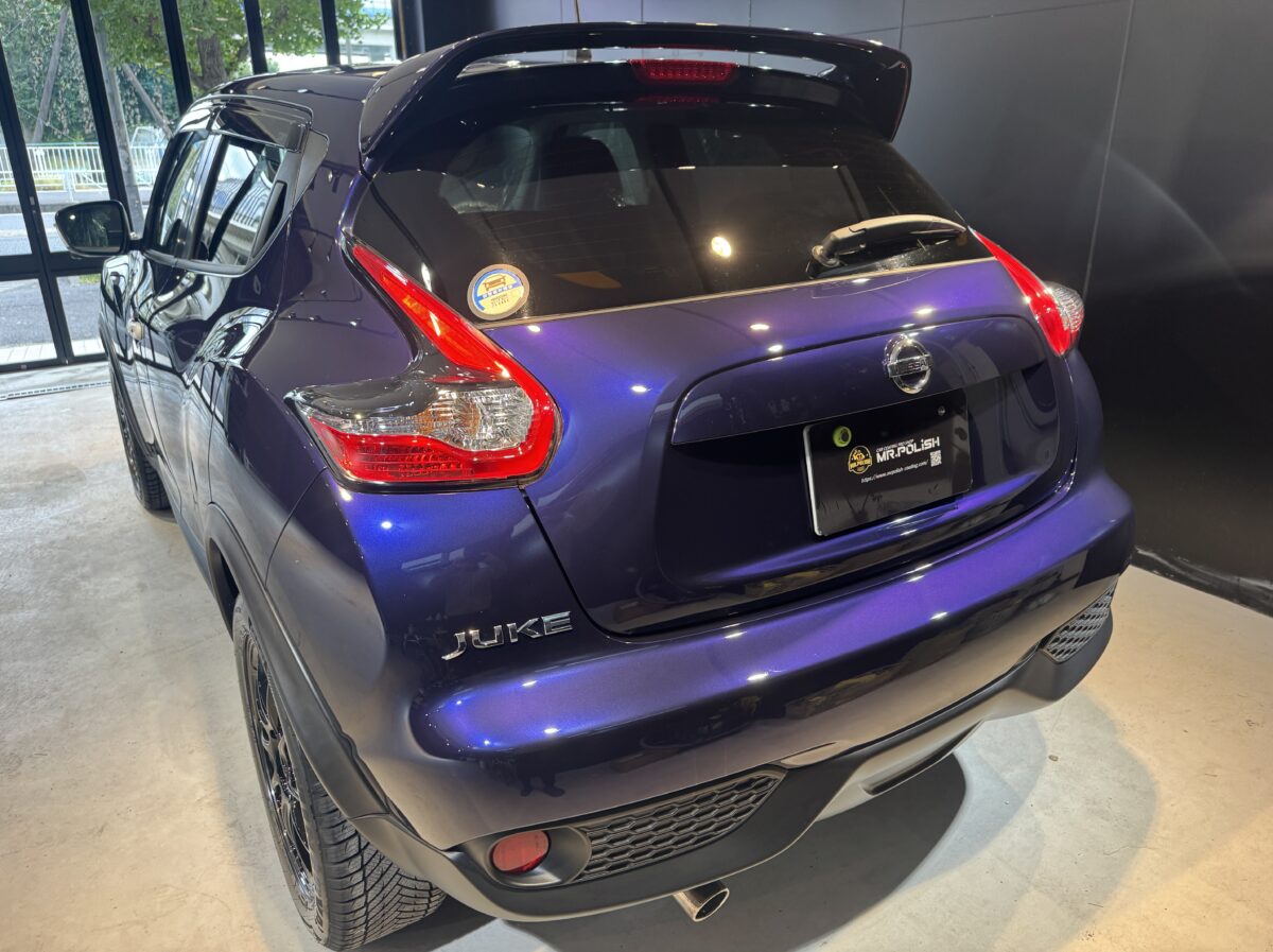 日産 ジュークへのガラスコーティング施工が完了