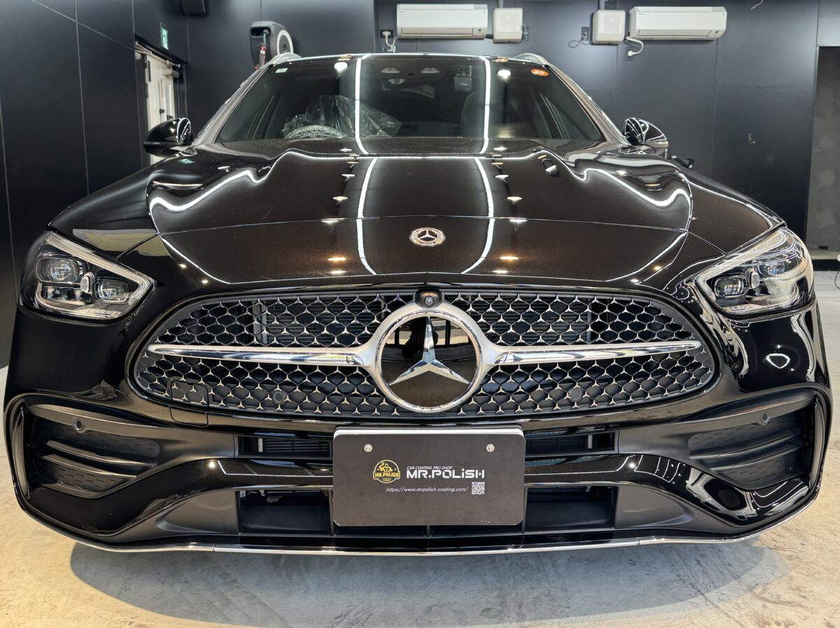 メルセデス・ベンツ Cクラスへのセラミックコーティング二層施工 完了