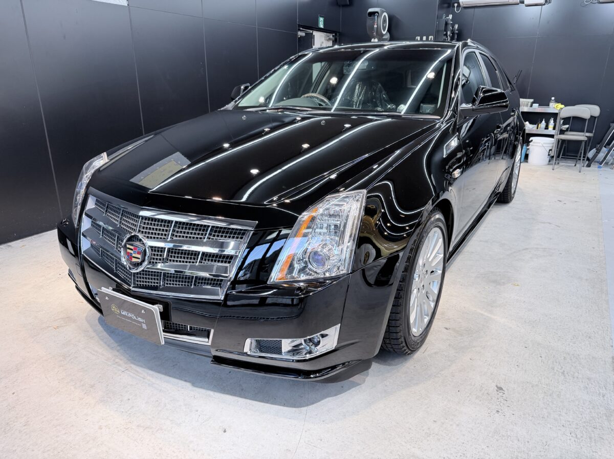 ソリッドブラックも完全復活！ キャデラック CTSのセラミックコーティング二層施工車事例 ／ 神奈川県横浜市港北区Y様より