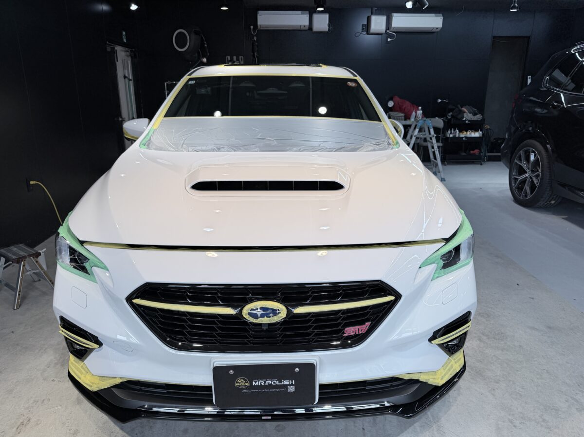 マスキングと研磨作業