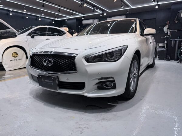 日産 スカイライン V36（経年車）｜ 洗車傷・鉄粉をリセット研磨でゼロに。セラミックコーティング二層施工 ／ 神奈川県横浜市港北区Y様