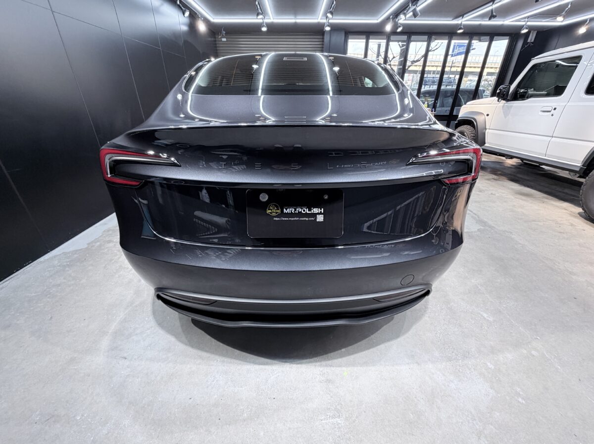 テスラ モデル3 ガラスコーティングの施工が完了！