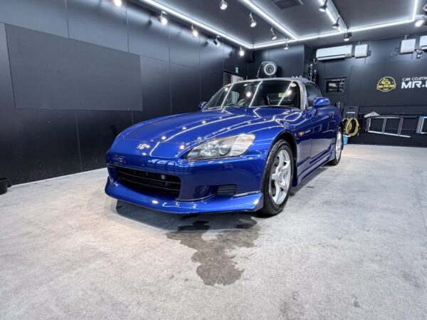 経年車 ホンダ S2000（全塗装車・ブルー）｜セラミックコーティング二層＋窓ガラス撥水加工全面 施工事例 ／ 神奈川県横浜市港北区N様より
