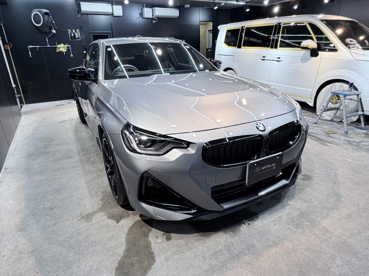 BMW M240へセラミックコーティング2層の施工完了