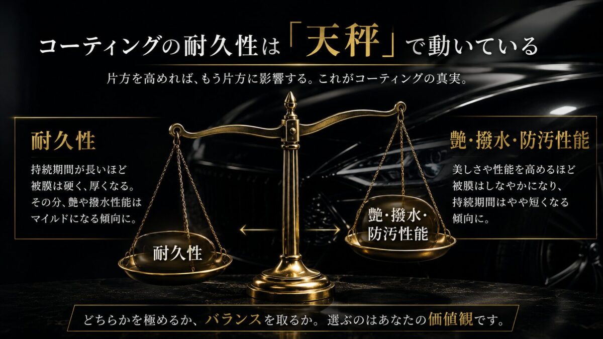 コーティングの耐久性は「天秤」で動いている