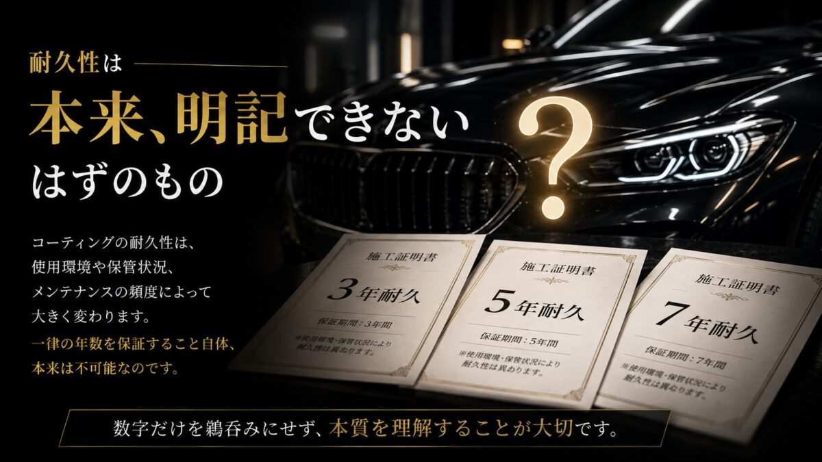 耐久性は本来、明記できないはずのもの