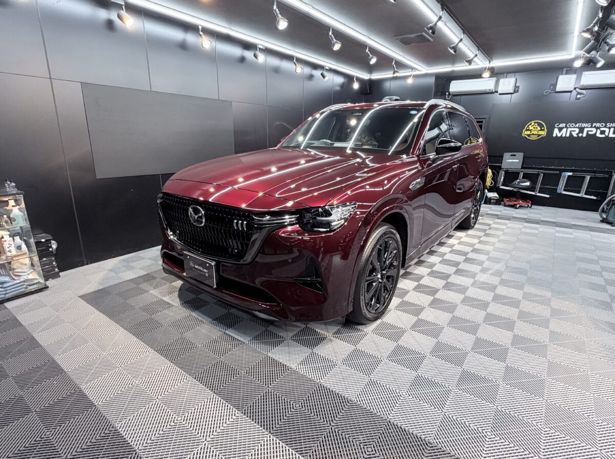 マツダ CX-80へガラスコーティングの施工が完了