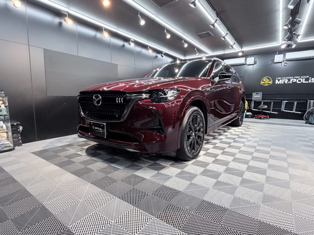 マツダ CX-80へガラスコーティングの施工が完了