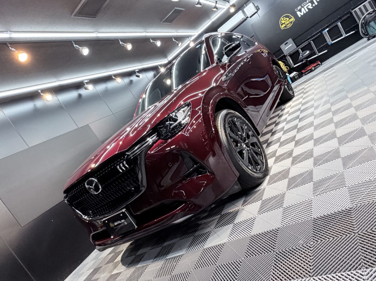 マツダ CX-80へガラスコーティングの施工が完了