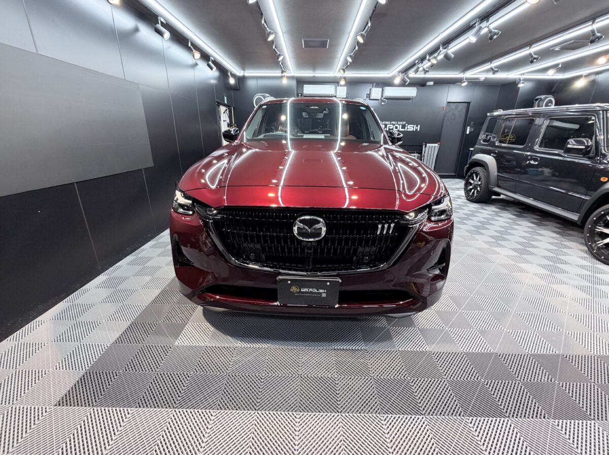 マツダ CX-80へガラスコーティングの施工が完了