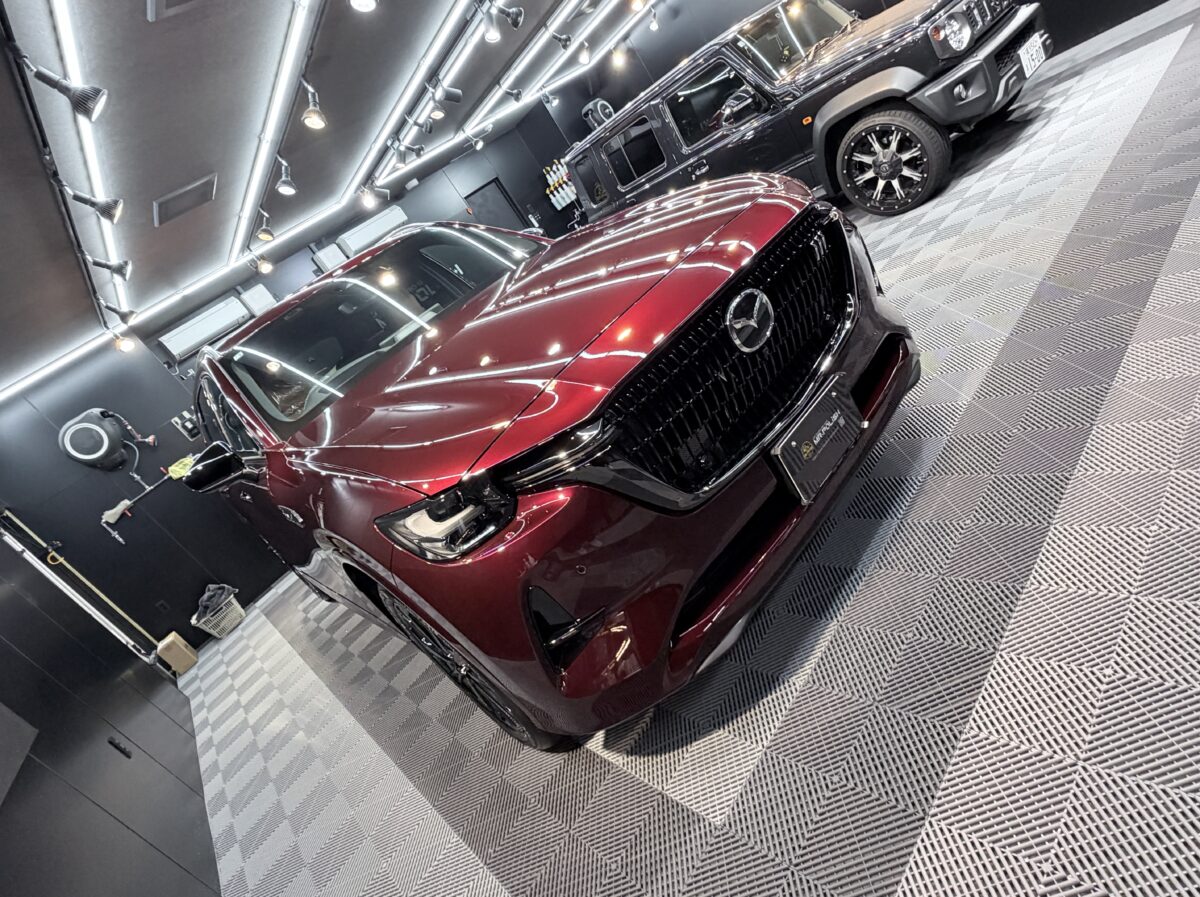マツダ CX-80へガラスコーティングの施工が完了