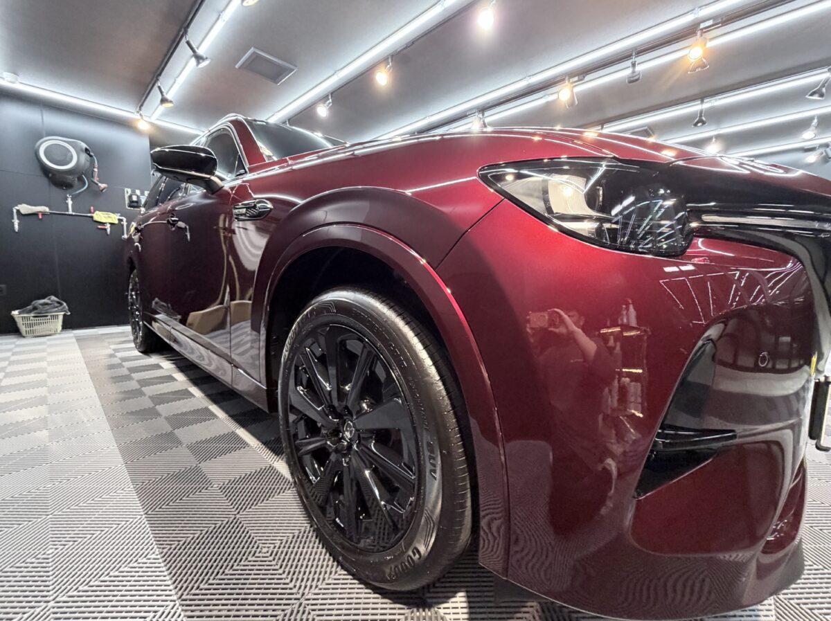 マツダ CX-80へガラスコーティングの施工が完了