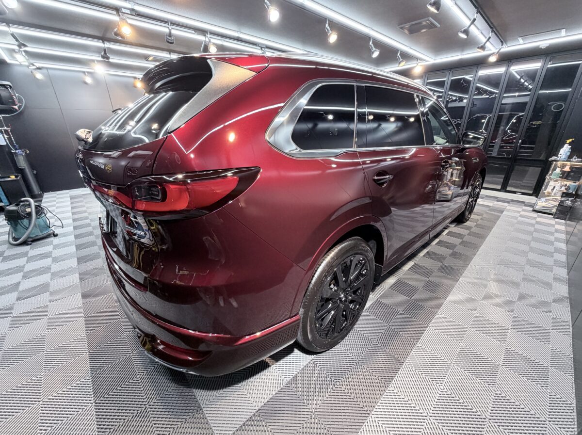 マツダ CX-80へガラスコーティングの施工が完了