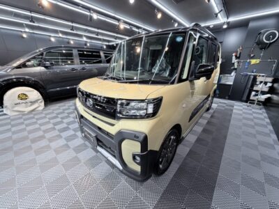 経年車 ダイハツ タントファンクロス｜親水系スタンダードコーティング＋窓ガラス撥水加工 施工事例 ／ 神奈川県横浜市磯子区T様より