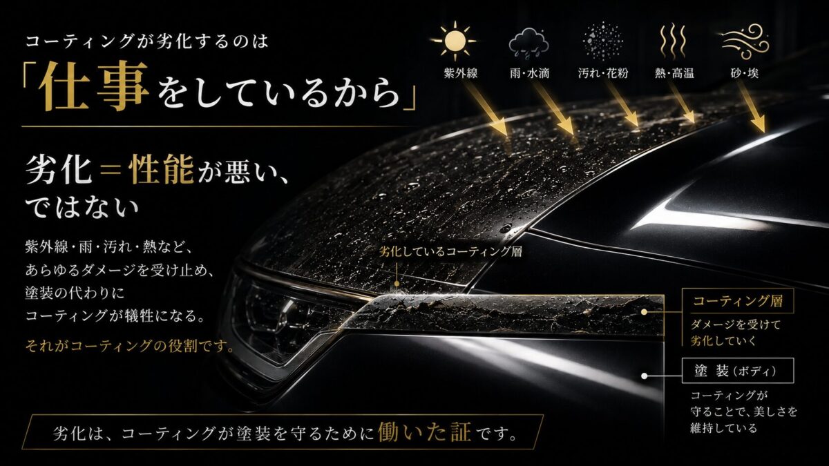 コーティングが劣化するのは「仕事をしているから」